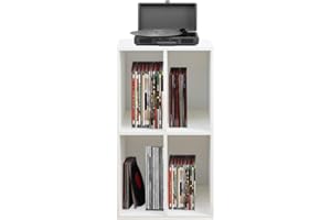 VDD Armarios de vinilo - Almacenamiento de discos - Muebles de tocadiscos - blanco