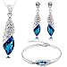 Youbella Blue Crystal Combo Of Pendant Necklace With Earrings Set And Bracelet For Girls And Women RS.599.00