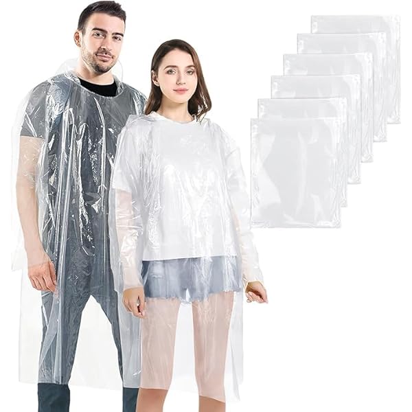 Lot De 4 Ponchos De Pluie Okydoky - Imperméables Jetables Pour Festival, Camping