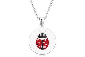 TIZU Collier pour Filles, Collier Cadeau Bijoux Pendentif Lapin Papillon Éléphant Paresseux Ange Tortue Flamant Coccinelle Dauphin Girafe Panda Abeille Koala Licorne