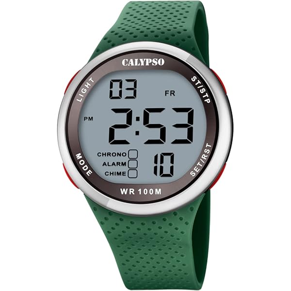 Calypso Orologio Digitale Uomo K5795/1 - 10 ATM, Cronografo E Doppio Fuso