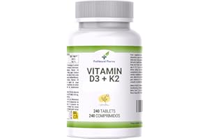 PRONATURAL PHARMA Vitamine D3 et K2 Haute Dose 4000 UI + 125 µg | 240 micro-comprimés | Haute biodisponibilité | Système immunitaire et osseux