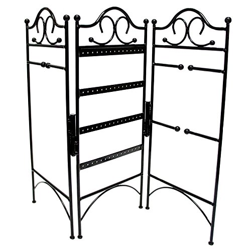 Mango Steam Organizador de Joyas Negro de 3 Paneles para Pendientes, Pulseras y Collares