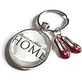 No place like home 25mm glass cabochon keyring Wizard of OZ themed gift, Dorothy OZ book musicals themed birthday Xmas present, starting college university leaving home present
