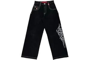 ORANDESIGNE Y2K Jeans Uomo Larghi Pantaloni Cargo Men's Jeans Hip Hop Pantaloni Larghi Denim Pantaloni Pantaloni a Gamba Larga Streetwear