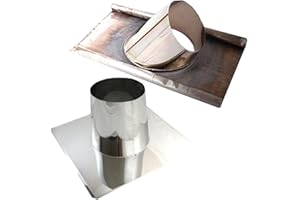 SCHORNSTEIN-ZENTRALLAGER Edelstahlschornstein Schornstein Dachdurchführung DW 150 Öffnung oben Ø 230 mm inkl. Regenkragen mit Bleirand 20-35 Grad