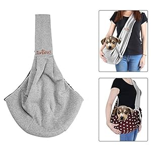 Transportín para Perros Pet Carrier Dog Cat Hand Sling Carrier Bandolera Correa de Hombro Acolchada Ajustable Tote Bag con Bolsillo Delantero y Cinturón de Seguridad para Mascota de hasta 6kg, Gris