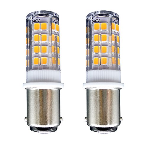 B15 Bombilla[2 unidades]SFTlite SBC Ba15D 4W LED Bombilla Blanco Cálido 3000K-400 Lúmenes-Equivalente a lámpara Halógena de 35W Doble Bayoneta B15 LED Luz para Máquina de Coser/Aparato Lámparas