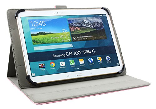 Emartbuy® Denver TIQ-11003 10.6 Zoll Tablet Universalbereich ( 10 – 11 Zoll ) Baby Rosa Multi Angle Exekutiv Folio Mappen Kasten Abdeckung mit Kartensteckplätze + Eingabestift - 2