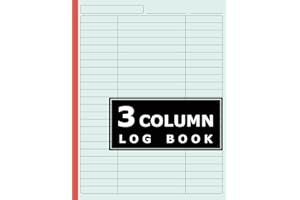 Customizable Log Book 3 Column; 3 Columnar Pad, 3 Column Notebook, 3 Column Columnar Pad, 3 Column Record Book, 3 Column log book, Columnar Pad 3 Column: V 1