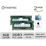 Timetec Hynix IC Apple DDR3 1600MHz PC3-12800 SODIMM Memory Upgrade For MacBook Pro 13-inch/15-inch Mid 2012, iMac 21.5-inch Late 2012/Early 2013,27-inch Late 2012/ 2013,Retina 5K display Late 2014/Mid 2015,Mac mini Late 2012/ Server (8GB Kit (2x4GB))