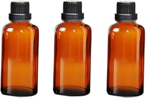 VASANA 3 flaconi di olio essenziale in vetro ambrato da 100 ml, con riduttore di orifizio e tappo a vite nero, strumenti per il trucco fai da te per aromaterapia, ambra (Arancione) - YPK30415AMBER