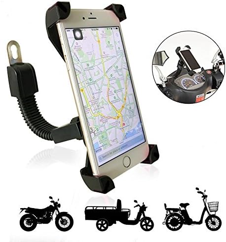 VISLAN Motorcycle Phone Holder, 360 Rotatable Adjustable Motorcycle Phone Holder for iPhone, Samsung, Huawei, Galaxy S3/S4/S5/S6/S7/S8, Nexus,HTC,LG & GPS Devices