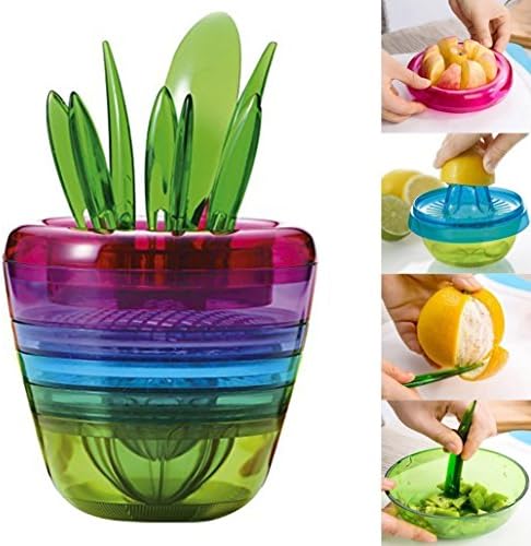 Fruit Salad Tools, Unique Cool Home Kitchen Gadgets 10 Sets - Fruit Salad Maker Fruit Slicer/Avocado Slicer/Citrus Peeler/Apple Slicer/Citrus Juicer/Fruit Grater