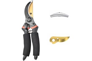 LEXETER Professional Secateurs, Premium Titanium Blades and EVA Handles, Garden Shears with Spare Blade and Spring, Bypass Pruners for Gardening Plants, Secateurs & Pruning Scissors