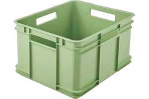 keeeper Boîte de Transport avec poignées, Euro-Box XL, 28 l, 43 x 35 x 24 cm, Bruno Eco Line, Vert (Eco Grass Green)