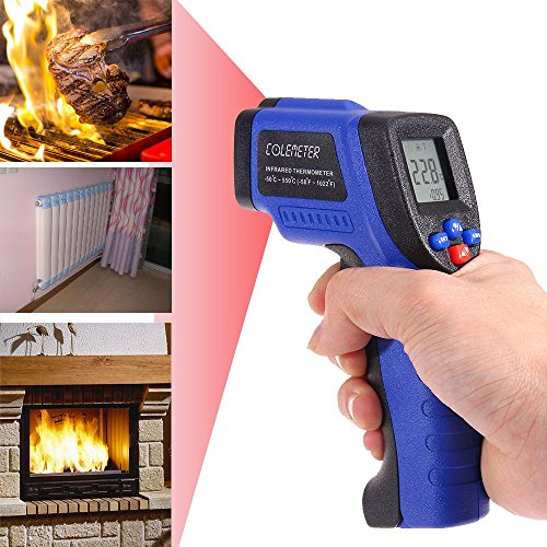 COLEMETER Infrarot Thermometer Laser Pyrometer – 50 bis + 550 °C Infrarot Temperaturmessgerät digital Thermometer Temperaturmesser Laserpointer - 5