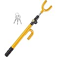CARTMAN Iron Vehicle Steering Wheel Lock Car Anti Theft Security Lock With Adjustable Length Fit For Cars Trucks Vans And Suvs