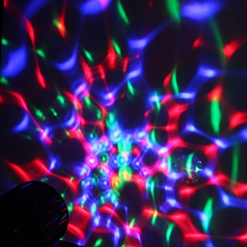 2 in 1 3W Kristallball-Effekt-Licht LED-Rundumbühnenbeleuchtung für Disco DJ Party und tragbaren aufladbaren Taschenlampe für Camping Wandern Schwarz - 6