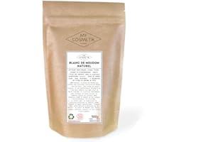 MY COSMETIK - Blanc de Meudon naturel - Poudre minérale naturelle Ecodétergent Ecocert - 100% d'origine minérale - Fabriqué en France - 500 g - en sachet kraft