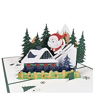 WorldCare 3D Pop Up Christmas Cards Greeting Holiday Cards with Envelope Xmas Decoration Ornament Xmas Tree Snow Pattern Cards New Year Holiday Festivals Gift-CS-A-41276