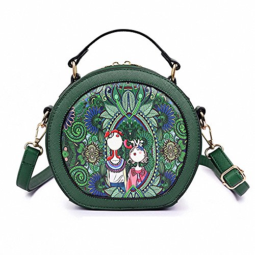 Women's Harajuku Shoulder Bag,Creative 3D Printing Pu Leather Tote Mini Cross-Body Bags Cylinder bag