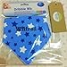 Personalised Baby Boy Blue Star Bandana Dribble Bib. Great baby gift