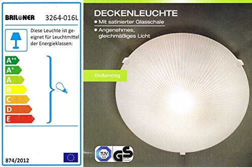Preisvergleich Produktbild LivarnoLux® Deckenleuchte - Glas - Ø23cm (Dekor Streifen)