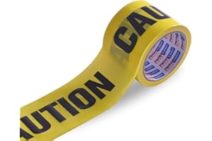 TAPEBEAR Hazard Warning Film, Yellow and Black Caution Roll, Party Decorations Safety Construction Barricade Tape 3" x 300ft