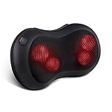 Naipo Neck Massage Pillow Back Massager Cushion with Deep Heat Shiatsu Kneading for Neck, Shoulder, Back Muscle Pain Relief - Home Office and Car Use