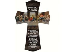 TTPSRY Crucifix Wall Cross Plaque Wall Hanging Last Supper Digital Oil Painting Fine Decor Christian Easter Decoration for Home Living Room Church（Type B）