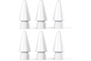 MOGOOD Designed for Apple Pencil 1st Generation/Apple Pencil 2nd Generation iPad Pro Pencil - iPencil Nib for iPad Pencil 1 st/ 2 Gen White 6 Pack