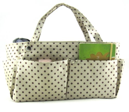 Preisvergleich Produktbild Periea Handtaschen-Organizer Creme mit braunen Punkten -Tilly