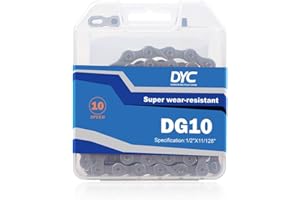 AIKYA DYC Chaîne de Vélo 10 Vitesse, Chaîne VTT de 1/2 X 11/128 Inch 116 Maillons pour vélos Route/Montagne