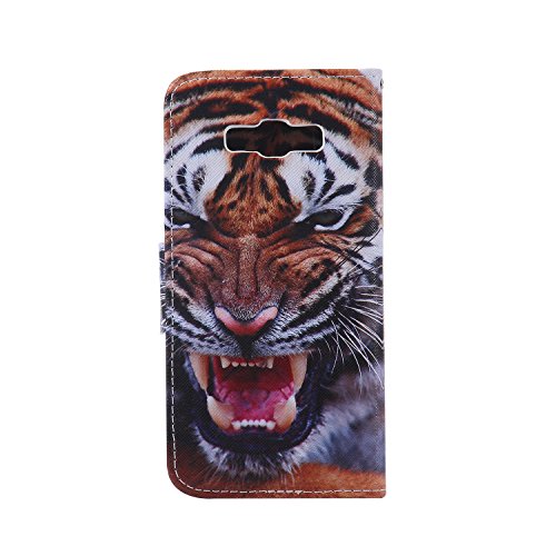 Feeltech Samsung Galaxy J710/J7 2016 Hülle [Berühren Sie Stift] Elegant PU Leder Tasche Magnetverschluss Ultra Schlanke hülle Gemalte Colour Muster Design Mit Back Cover Etui Skin Shell Purse hülle Standfunktion Kredit Kartenfächer Folio Mit Karten Geldscheinfach im Bookstyle Schale Für Samsung Galaxy J710/J7 2016 – Tiger - 3