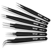 ESD Hassas Elektronik Cımbız Seti, Antistatik &Ccedil;elik, 6 Par&ccedil;a, Profesyonel Tweezer Set