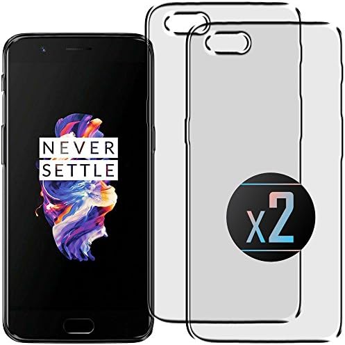 2 x OnePlus 5 Case, TPU Clear Silicone Bumper Panel For OnePlus 5 (5.5 in) by NEVEQ. [INVISIBLE GEL] Bumper for OnePlus 5