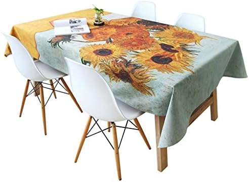 Impression numérique classique de tournesol épaissie nappes de lin en coton café à manger tissu , 140*220cm