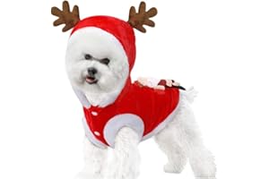 Holibanna mascota perro gato navidad reno traje perro ropa de invierno chaleco traje de navidad S