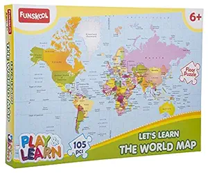 Funskool Play & Learn-World Map, Educational, 105 Pieces, Puzzle, For 6 Year Old Kids And Above