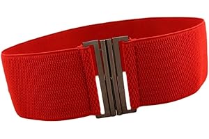 Oyccen Cinturón Elástico para Mujer Cinturones de Vestir Pretina Ancho con Hebilla de Metal