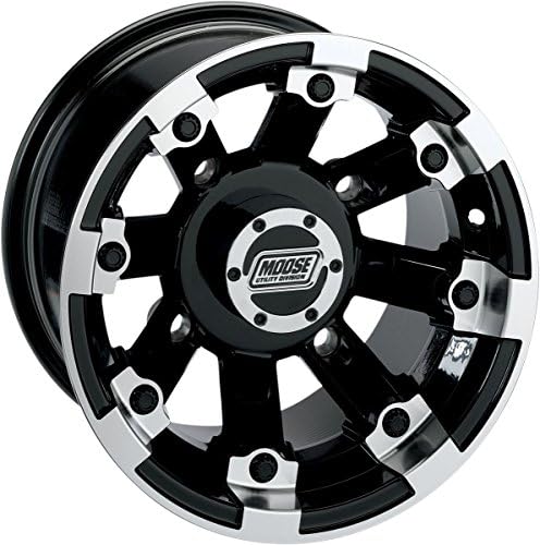 Moose Utility 393 Glass Black 12X8 4/110 4+4 Alloy Quad UTV Wheel