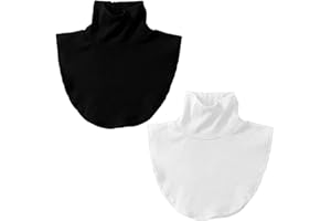 NYGGTYK 2 sztuki damskich szali golfowych, ochrona przed słońcem, ciepły kołnierz, kołnierz z kołnierzem żółwia, jednoczęściowy kołnierz, kołnierz damski, czarny i biały, 20