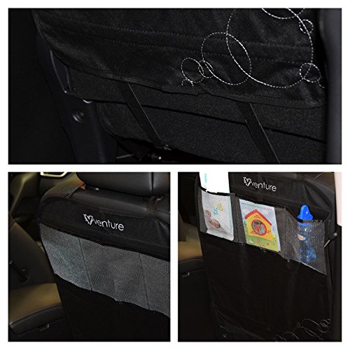 Wagen Sie-Premium Car Seat Protector-Kick-Matten (schwarz, Packung mit 2) - 4
