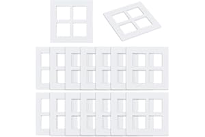 OLYCRAFT 20 quadratischer Miniatur Fensterrahmen 7x7cm Weißes Miniatur Fenster Aus Holz Mini Fenster Gartenornamente Mini Möbel Fensterrahmen Für Miniaturhäuser Dekoration Möbelzubehör