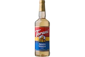 Torani French Vanilla Coffee Syrup (750ml) – Premium Cane Sugar French Vanilla Syrup for Coffee, Lattes, Hot Chocolate & Protein Shakes – Rich, Creamy & Delicious – Ideal for Drinks and Desserts