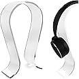 GEEKRIA Clear Omega Headphone Stand for On-Ear Headphone, Gaming Headset Stand, Desk Display Hanger, Compatible with Bose, Marshall, Jabra, JBL, ATH, Sony, AKG, Sennheiser Headset (Clear)