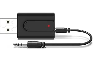 WODGREAT Trasmettitore e Ricevitore Bluetooth 5.0,Adattatore Wireless Bluetooth Trasmettitore con 3.5mm Audio,Schermo LCD,Chiamate in Vivavoce,Bassa Latenza per TV PC Cuffie Stereo Altoparlanti Auto