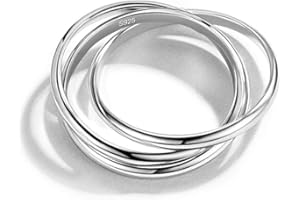 Dankadi Anello 3/5/9 pezzi intrecciato in 925 argento, larghezza 4/6/9 mm, misura 49-70 mm, anello multiplo lotto triplo sottile liscio crociato regalo festa matrimonio per donna uomo