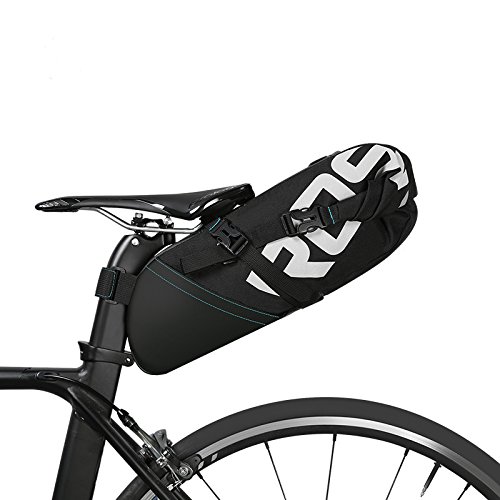 Roswheel Fahrrad Tasche 8L/10L Wasserabweisende Satteltasche Aufrollbare Öffnung aus Polyester mit Reflektierendes Logo